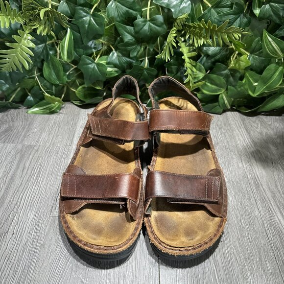 Naot Leather Brown Fisherman Adjustable Strap Sport Sandals Israel Men’s 45 main image 6